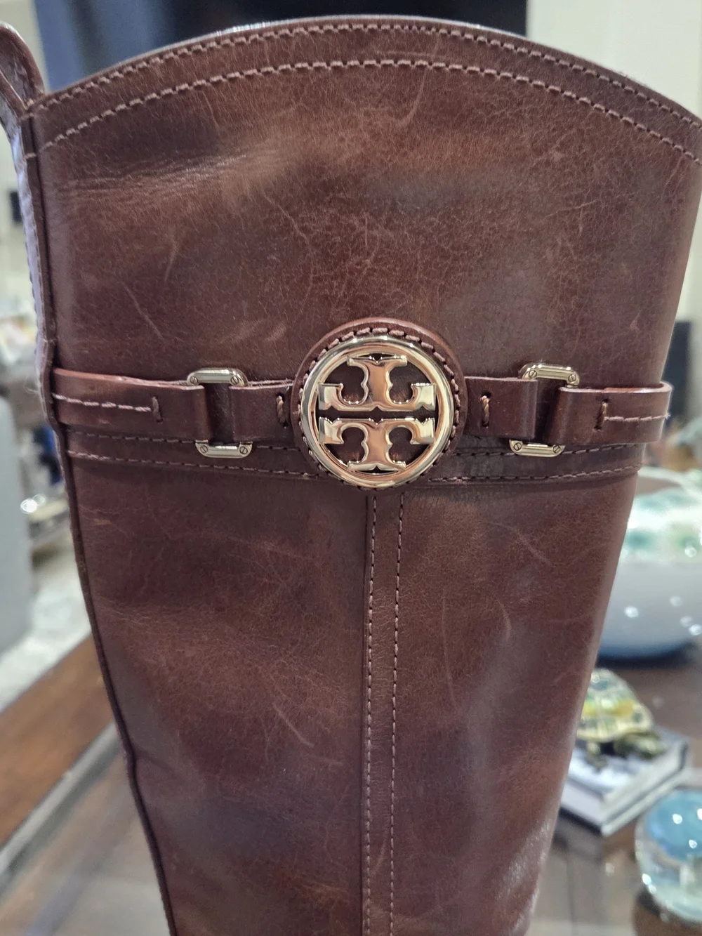 Tory Burch Calista Conac Women's Brown Leather Riding Boots